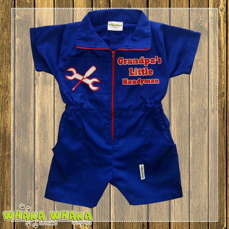 "Grandpa's Little Handyman" Short Sleeve Overall